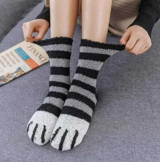 Warmfell Fluffy Cat Paw Socks for Cosy Nights In