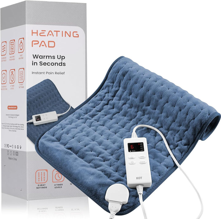 Warmfell™ Plush Flannel Electric Heating Pad with 6 Heat Levels