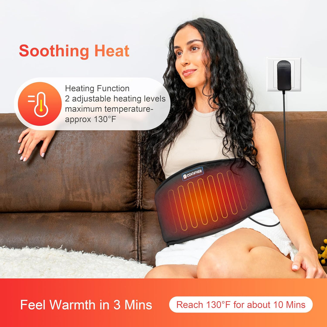 Warmfell™ Heated Back Wrap with 4 Massage Motors and Vibration