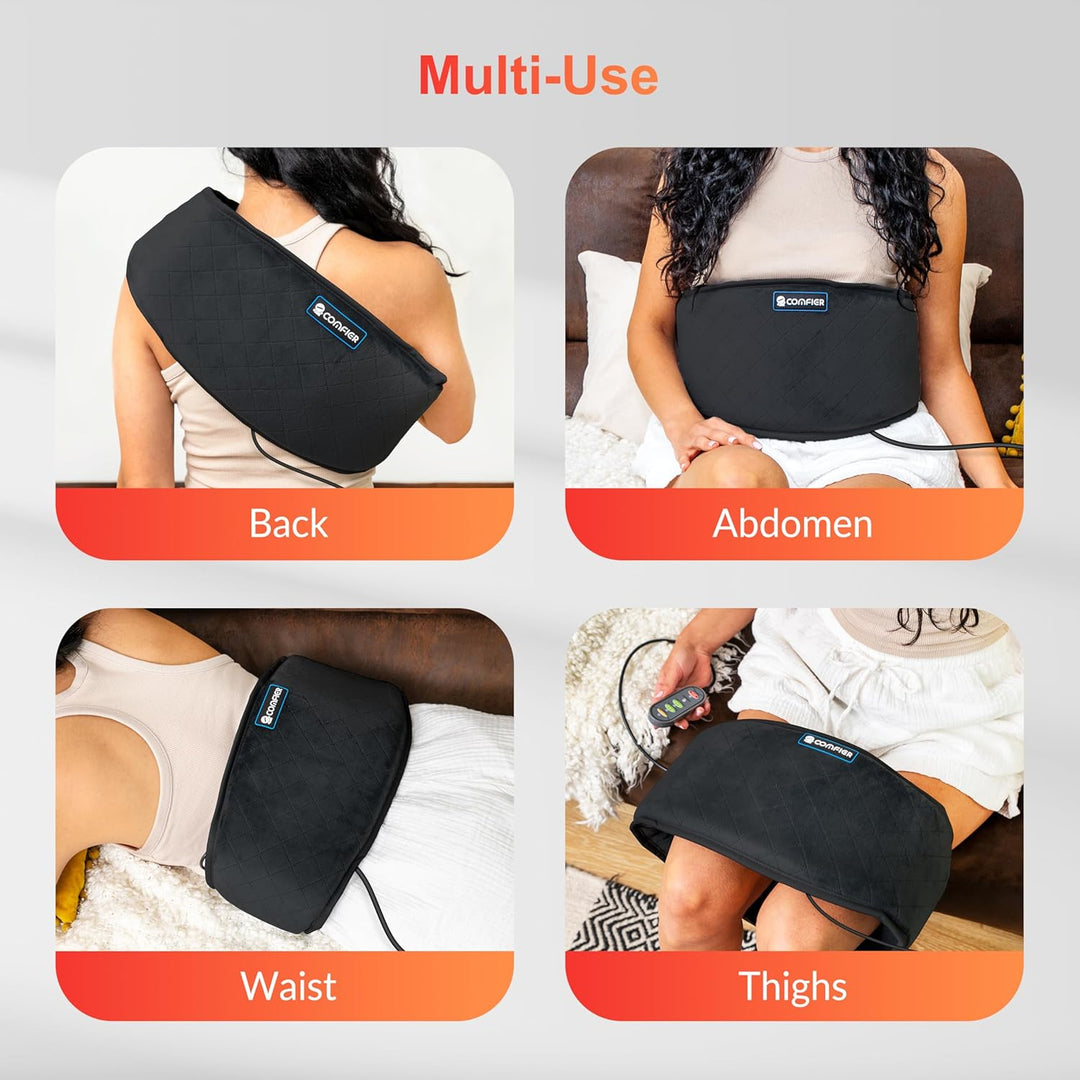 Warmfell™ Heated Back Wrap with 4 Massage Motors and Vibration