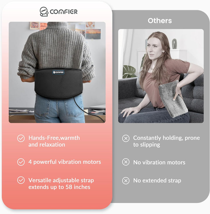 Warmfell™ Heated Back Wrap with 4 Massage Motors and Vibration