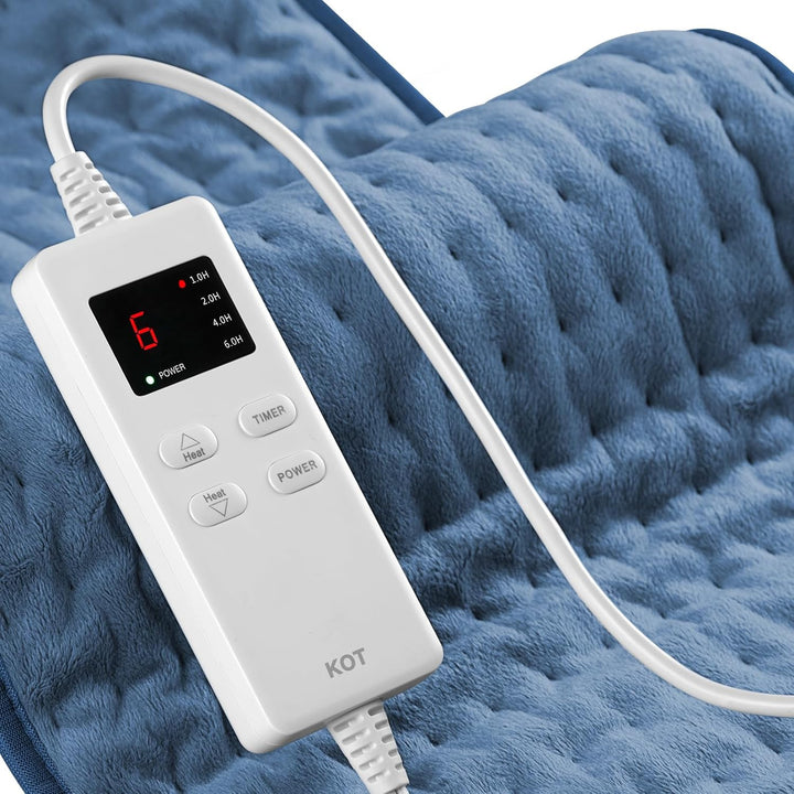Warmfell™ Plush Flannel Electric Heating Pad with 6 Heat Levels
