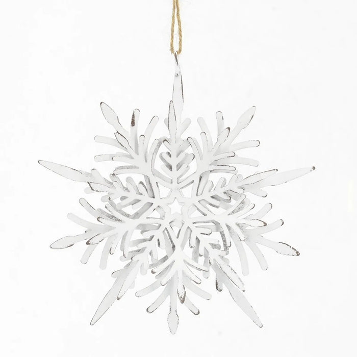 Warmfell White Iron Snowflake Hanging Decorations, Set of 6