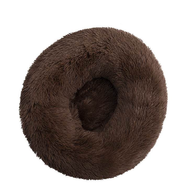 Warmfell Fluffy round donut bed with raised rim