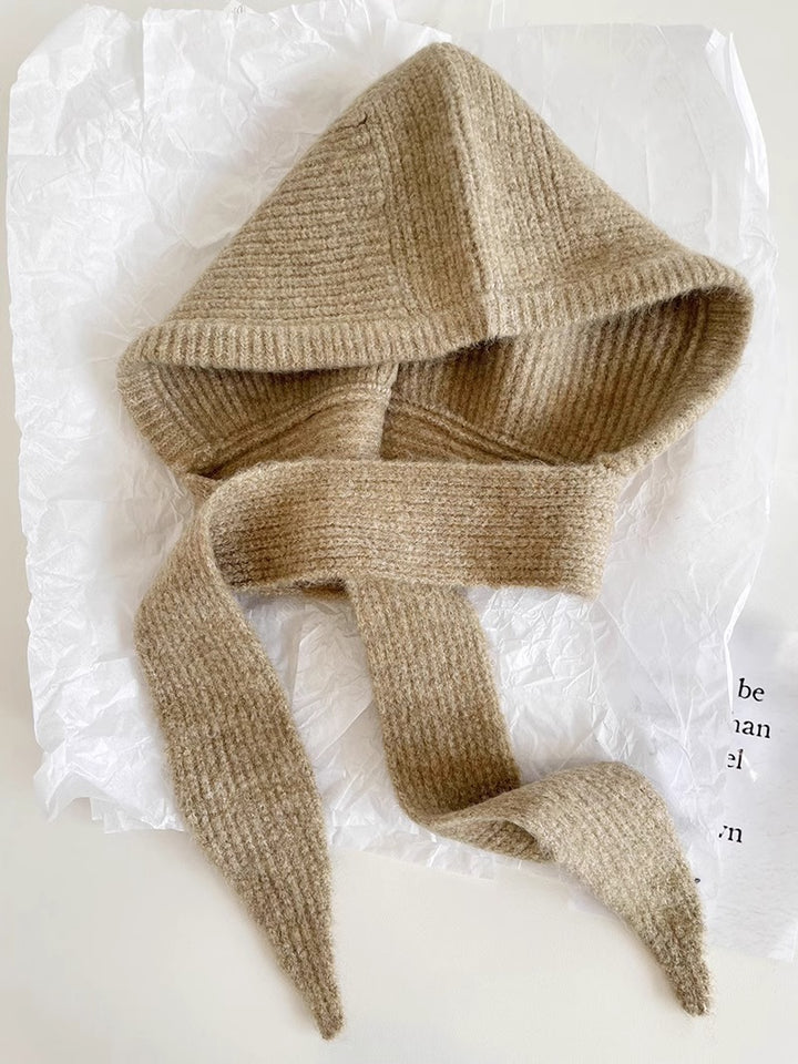 Retro Wool Blend Balaclava Hat With Ear Cover, Bandage Design