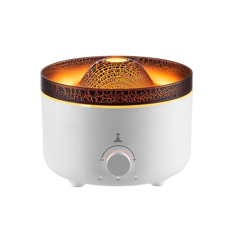 Small Silent Volcano Flame Humidifier With Remote, USB Diffuser
