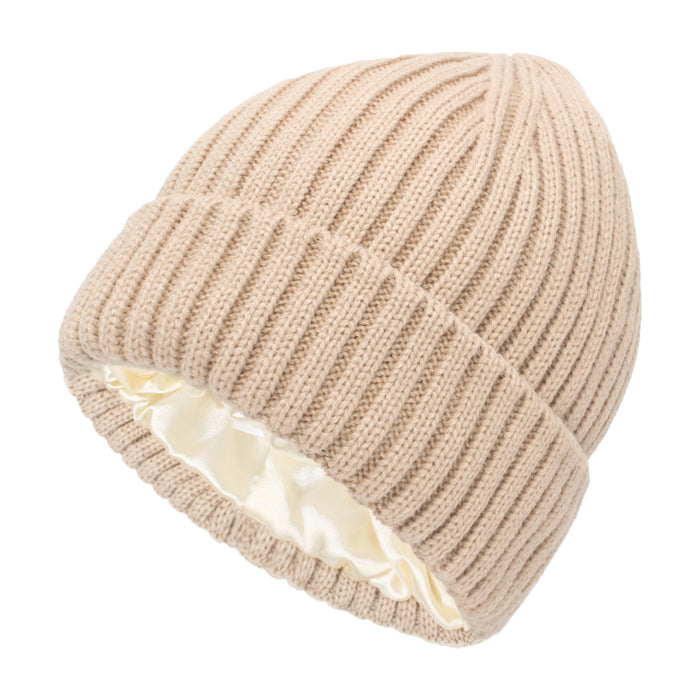 Warmfell Ribbed Beanie with Hair Friendly Satin Lining