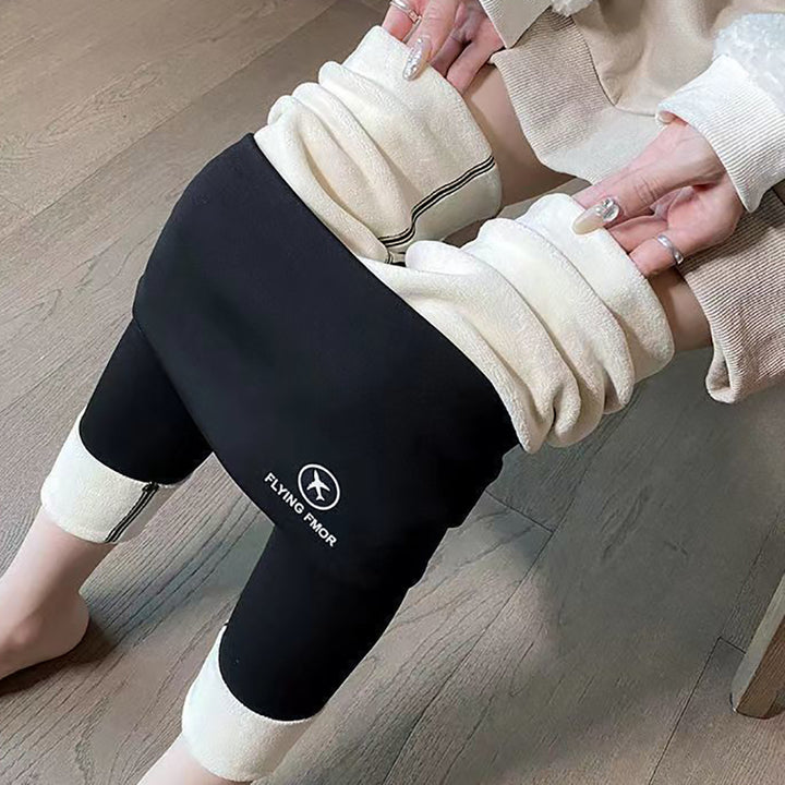 Black fleece lined high waisted leggings
