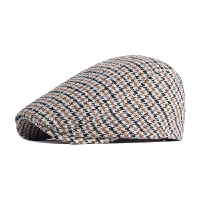 Warmfell Houndstooth Flat Cap with Soft Lining