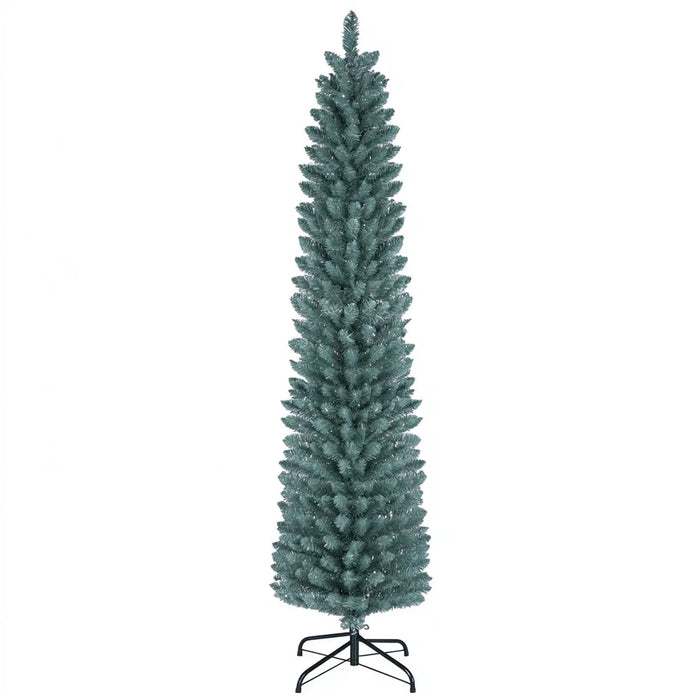 Warmfell Frosted Slim Christmas Tree with Silver Tips, 6ft
