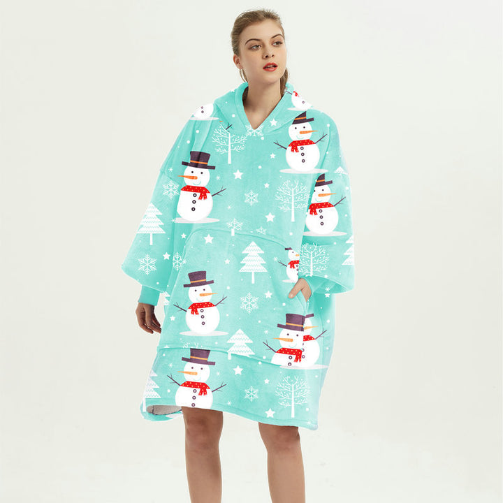 Wearable Blanket Hoodie – Soft Flannel with Fun Prints