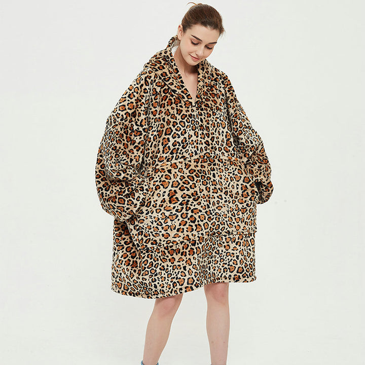 Wearable Blanket Hoodie – Soft Flannel with Fun Prints