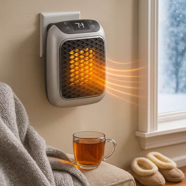 Warmfell™ 800W Portable Fan Heater with Timer and Tip-Over Cut-Off