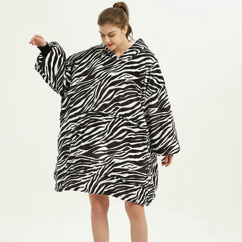 Wearable Blanket Hoodie – Soft Flannel with Fun Prints