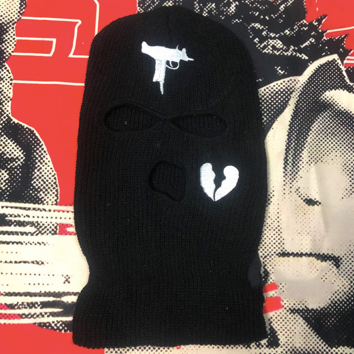 Embroidered Acrylic Three-Hole Ski Mask In 16 Colours