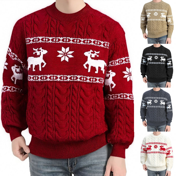 Ugly Christmas Jumper for Men – Thick Knit with Reindeer