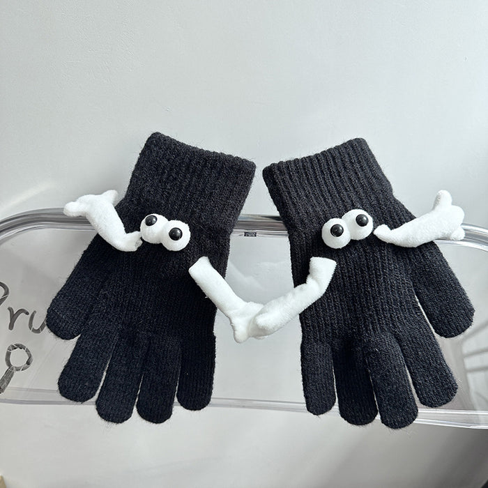 Warmfell Couple Gloves with Magnetic Hands That Hold