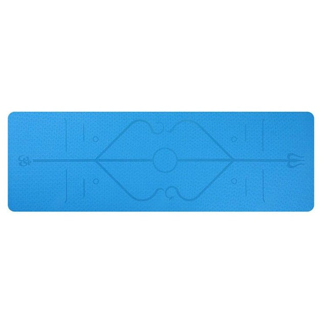 Warmfell Non-slip yoga mat with alignment lines, 6 mm