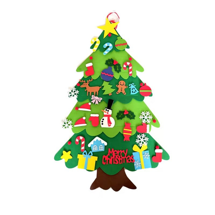 Warmfell Felt Christmas Tree for the Wall with Stick-On Ornaments