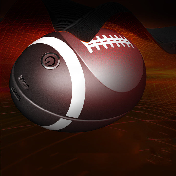 Football-shaped magnetic hand warmer split in two