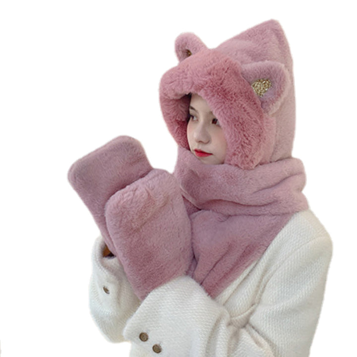 USB heated hooded scarf with ears