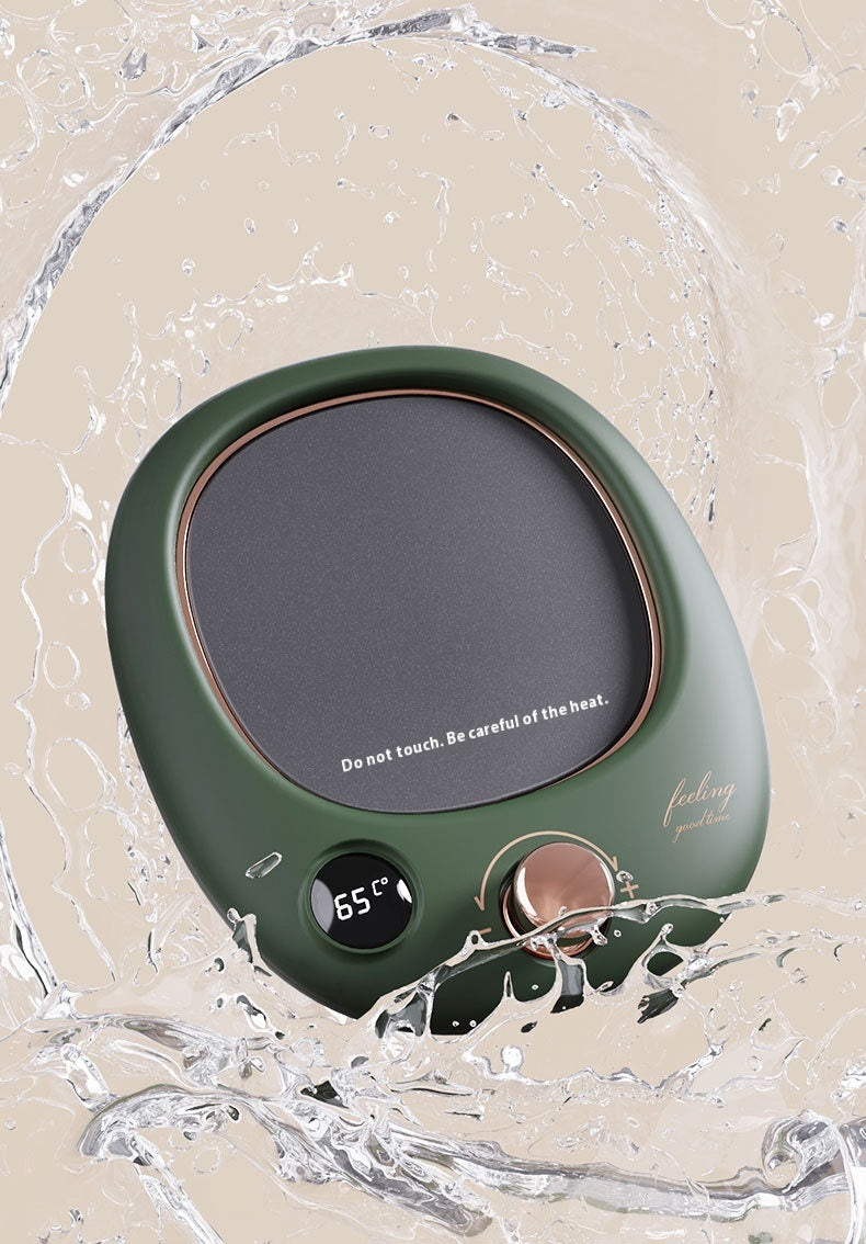 Dark green mug warmer with digital dial