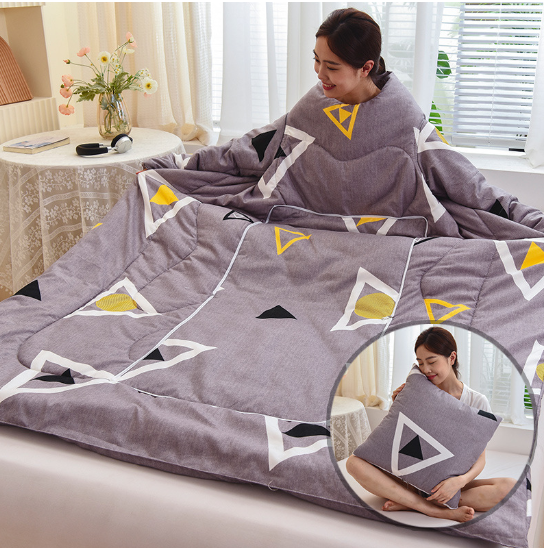 Winter Lazy Quilt with Sleeves, Wearable Blanket for Bed