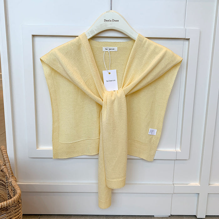 Warmfell Knitted Shoulder Wrap with Tie Front