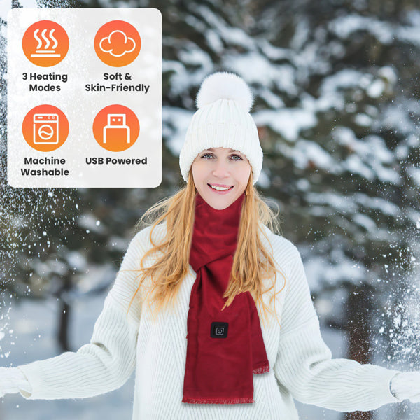 Heated Neck Wrap Scarf – USB Powered with 3 Heat Settings