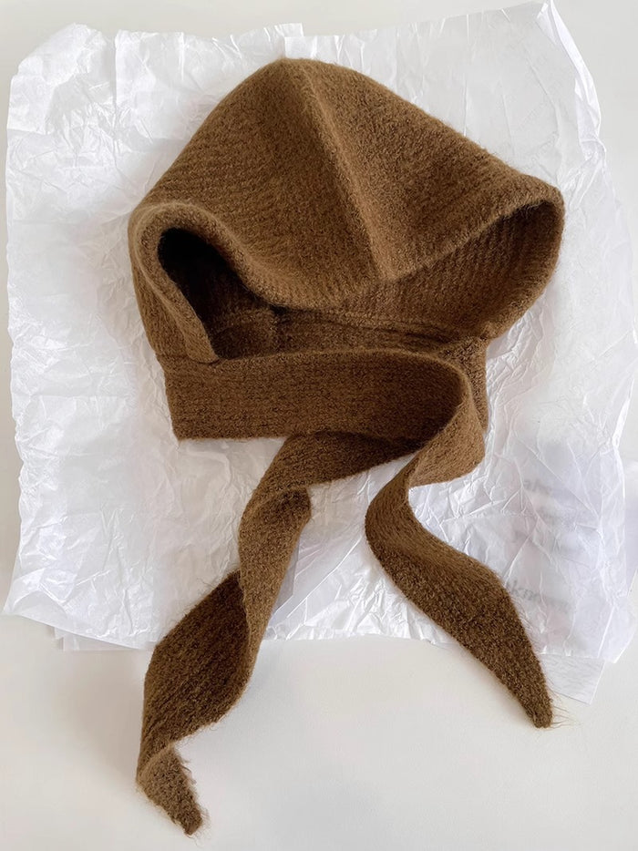 Warmfell Retro knitted balaclava with ear flaps and tie straps