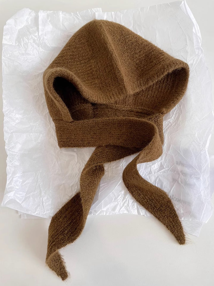 Retro Wool Blend Balaclava Hat With Ear Cover, Bandage Design