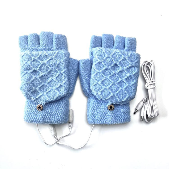 Breathable Knitted USB Heated Gloves With 5V Power