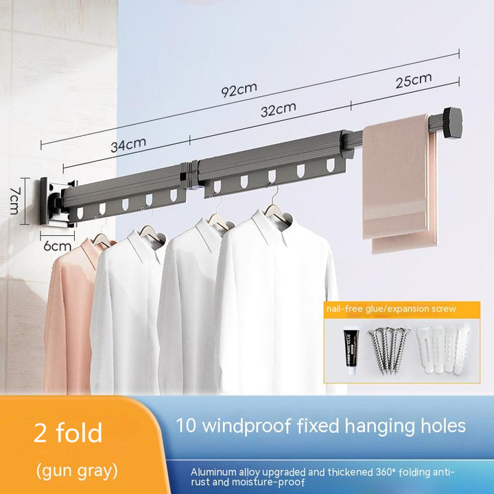 Wall-Mounted Clothes Airer – Folding Aluminium Drying Rack