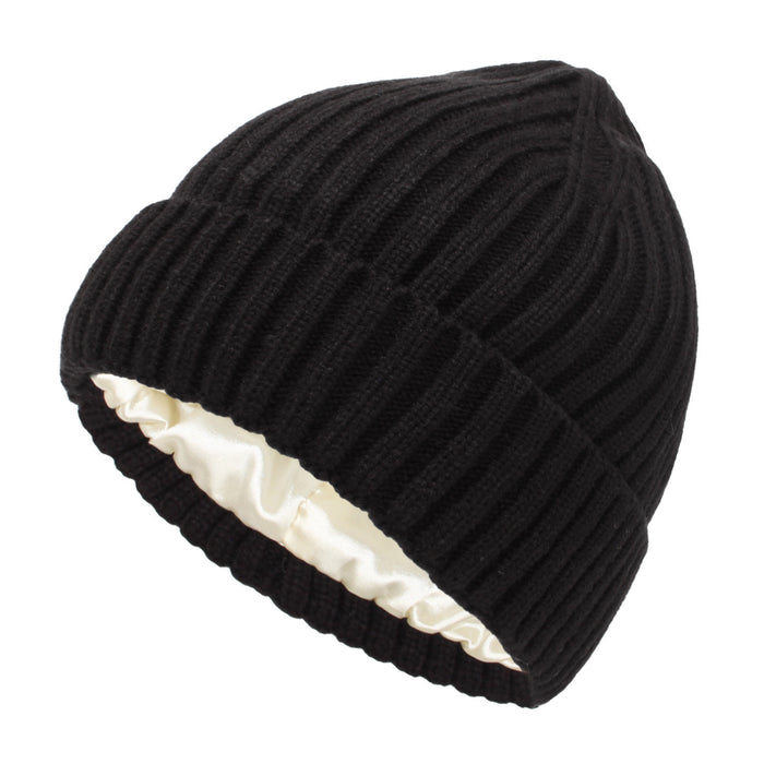 Warmfell Ribbed Beanie with Hair Friendly Satin Lining