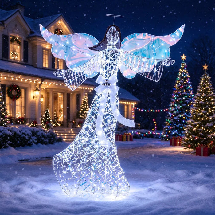 Warmfell Light-Up Christmas Angel with Iridescent Wings, 158cm