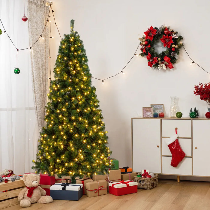 Warmfell 7ft Christmas Tree with 200 Warm LED Lights and Remote