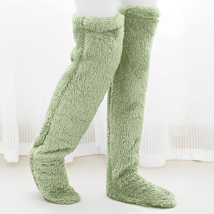 Warmfell Over the Knee Fluffy Leg Socks in Solid Colours