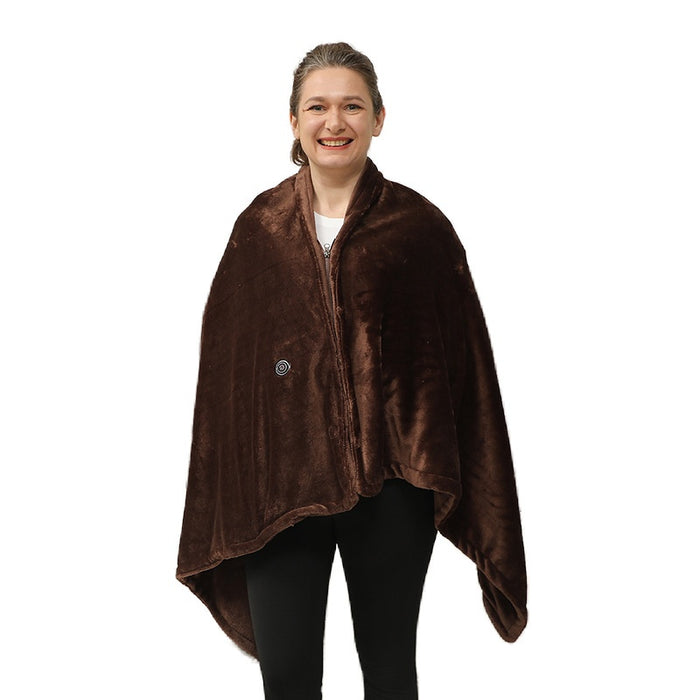 Warmfell USB Heated Shawl Wrap Blanket in Soft Fleece, 150 x 80 cm