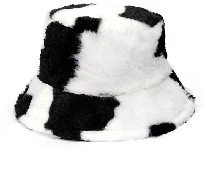 Warmfell Fluffy Faux Fur Bucket Hat in Bold Prints