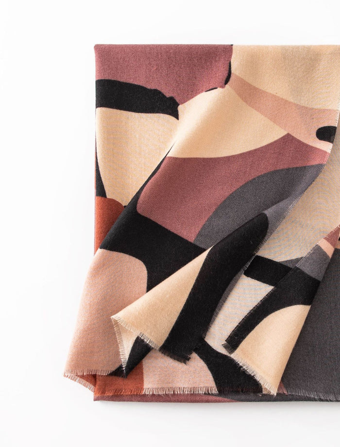 Warmfell Abstract Print Cashmere Feel Scarf, 68 x 190 cm