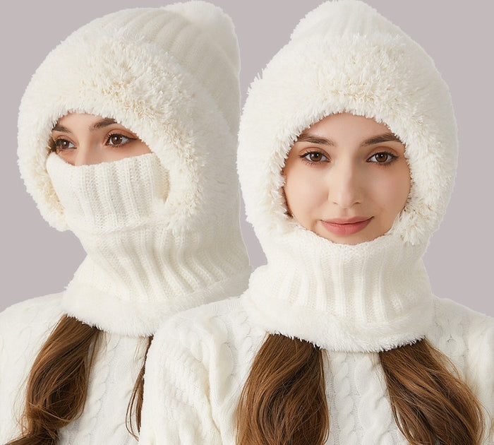 Warmfell Knitted Hood Hat, Scarf and Face Cover in One