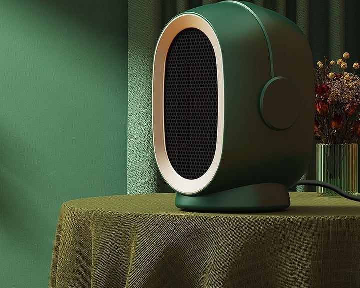 Black compact ceramic fan heater