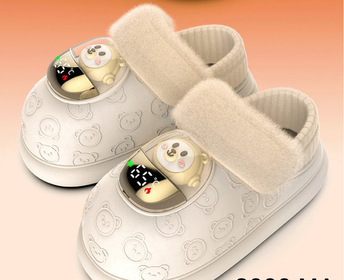 Warmfell Rechargeable Heated Slippers with Washable Fleece Lining