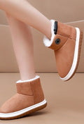 Brown plush heated ankle boots