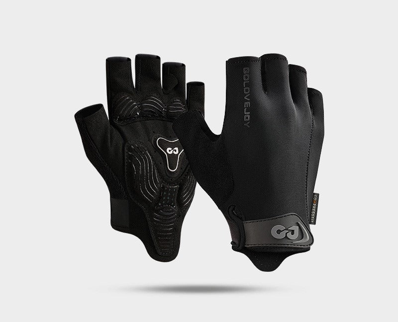 Padded half-finger cycling gloves with mesh back