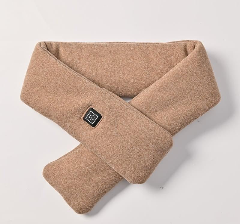 Camel USB heated mink fleece scarf
