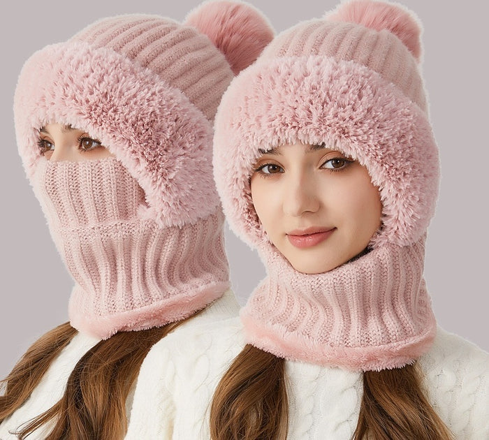 Warmfell Knitted Hood Hat, Scarf and Face Cover in One