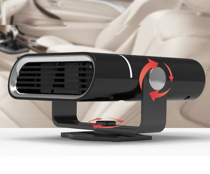 Compact car heater fan on dashboard