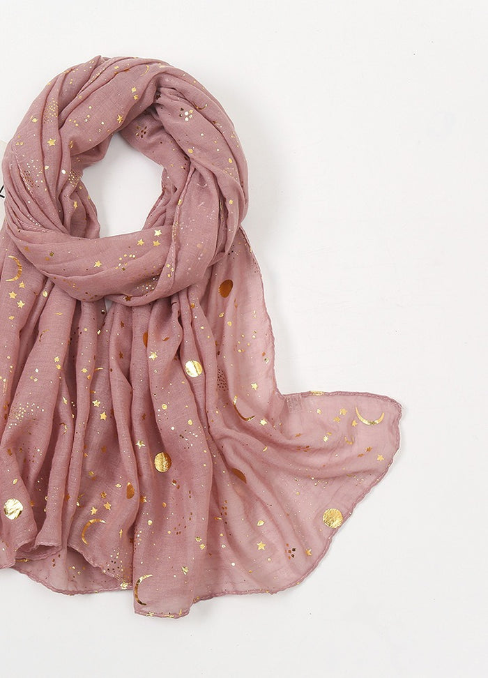 Warmfell Star and Moon Print Scarf with Gold Foil