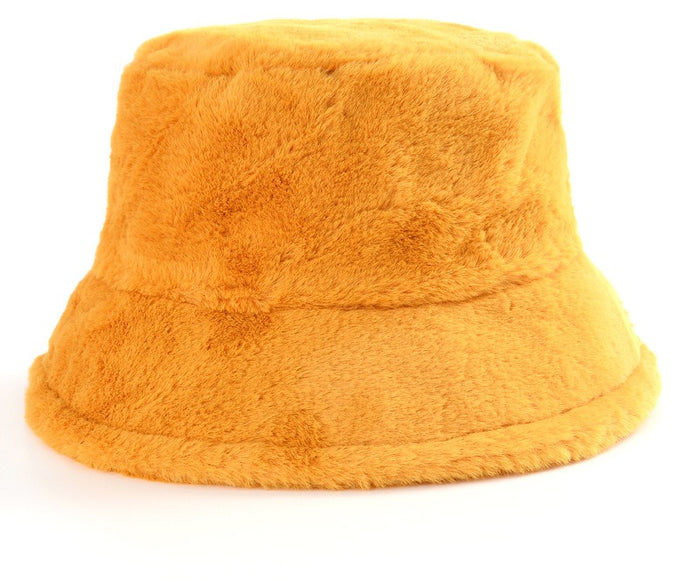 Warmfell Fluffy Faux Fur Bucket Hat in Bold Prints